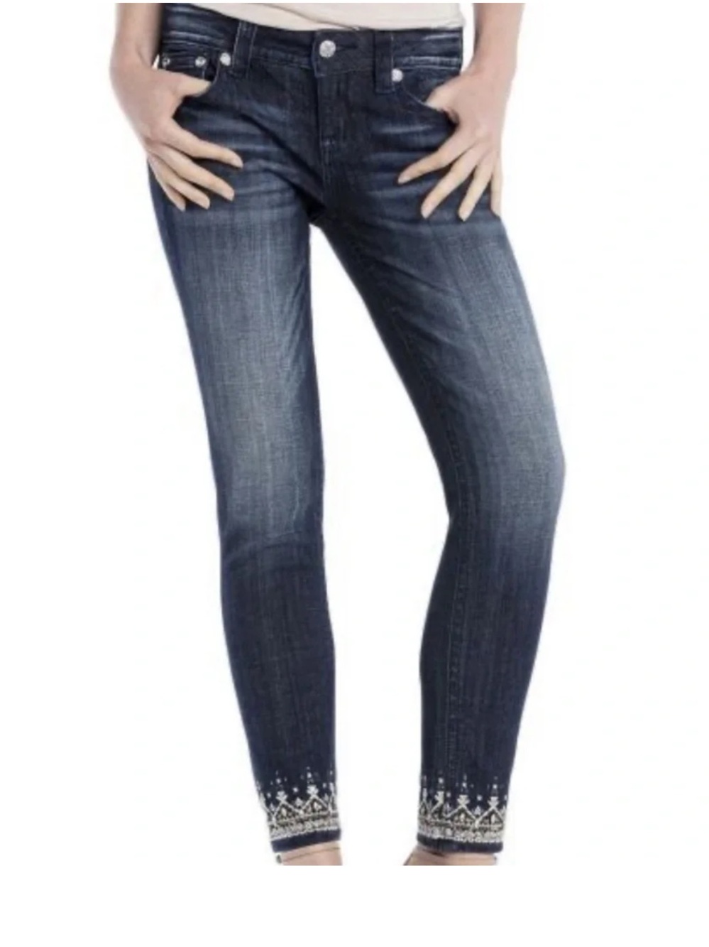 Miss Me Ankle Skinny Dark Blue Jeans Size 28
